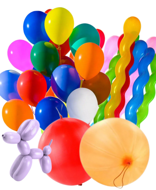 Set 100 baloane latex, diverse marimi, forme si culori, Ropet