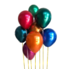 Set 10 baloane dublate, 2 straturi, multicolore chrome, Ropet
