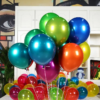 Set 10 baloane dublate, 2 straturi, multicolore chrome, Ropet - imagine 4