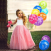 Set 100 baloane latex, Cu imprimeu flori, 30cm, Ropet - imagine 3