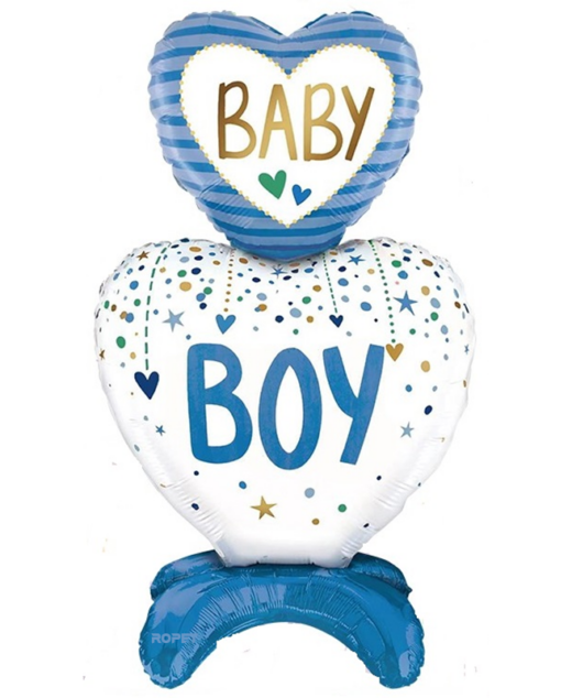 Balon folie cu suport, BABY BOY, 110 cm, Ropet