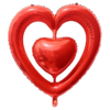 Balon folie cu suport, figurina Inima, Rosu, 100 cm, Ropet