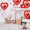 Balon folie cu suport, figurina Inima, Rosu, 100 cm, Ropet - imagine 2