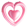 Balon folie cu suport, figurina Inima, Roz, 100 cm, Ropet