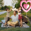 Balon folie cu suport, figurina Inima, Roz, 100 cm, Ropet - imagine 2