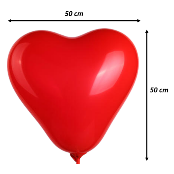 Set 6 baloane latex gigant, 50cm, Multicolor, Forma inima, Ropet - imagine 2