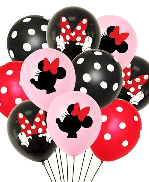 Set 20 baloane latex, imprimeu color Minnie Mouse, 30cm, Ropet