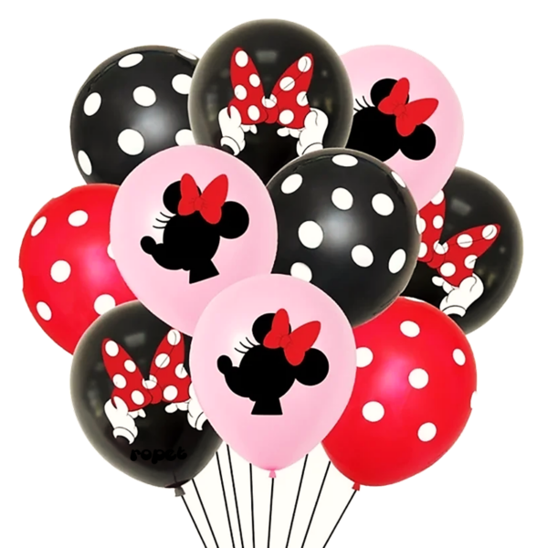 Set 20 baloane latex, imprimeu color Minnie Mouse, 30cm, Ropet