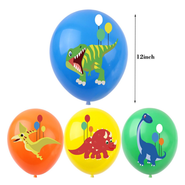 Set 9 baloane latex, imprimeu color dinozauri, 30cm, Ropet - imagine 2