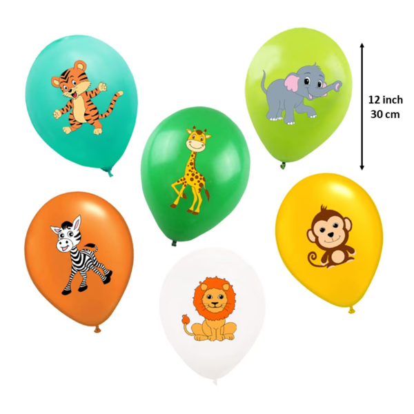Set 10 baloane latex, imprimeu color animalute zoo, 30cm, Ropet - imagine 3