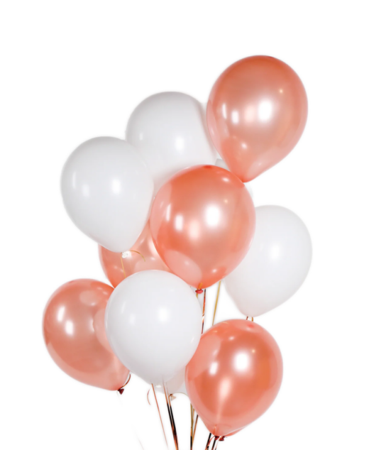 Set 10 baloane latex, Rose Gold/Alb, 30cm, Ropet