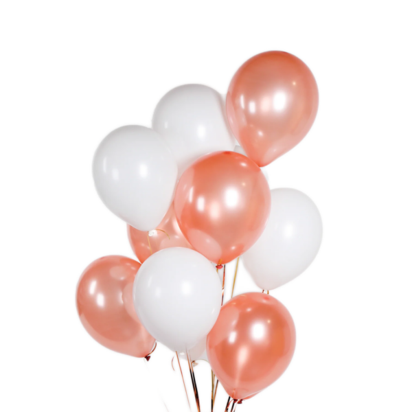 Set 10 baloane latex, Rose Gold/Alb, 30cm, Ropet