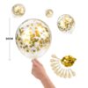 Set 10 baloane latex, confetti aurii, Albastru, 30cm, Ropet - imagine 6