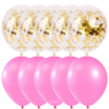 Set 10 baloane latex, confetti aurii, Roz deschis, 30cm, Ropet - imagine 2