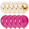 Set 10 baloane latex, confetti aurii, Roz, 30cm, Ropet - imagine 2