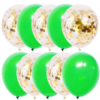 Set 10 baloane latex, confetti aurii, Verde, 30cm, Ropet