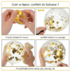 Set 10 baloane latex, confetti aurii, Albastru, 30cm, Ropet - imagine 3
