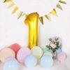 Balon aniversare folie Ropet, Auriu, cifra 1, 80 cm - imagine 5