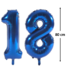 Baloane folie aniversare majorat, cifra 18, Albastru, Ropet - imagine 2