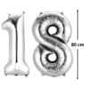 Baloane folie aniversare majorat, Cifra 18, Argintiu, Ropet - imagine 2