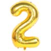 Balon aniversare folie Ropet, Auriu, cifra 2, 100 cm