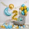 Balon aniversare folie Ropet, Auriu, cifra 2, 100 cm - imagine 5
