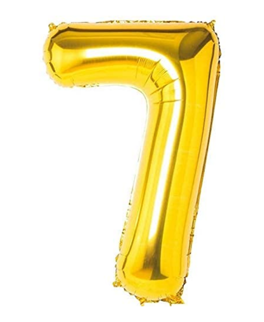 Balon aniversare folie Ropet, Auriu, cifra 7, 80 cm