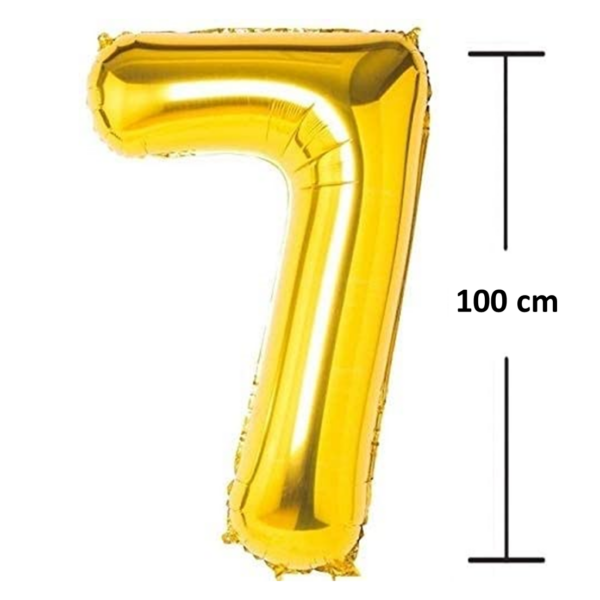 Balon aniversare folie Ropet, Auriu, cifra 7, 100 cm - imagine 2