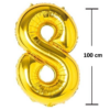 Balon aniversare folie Ropet, Auriu, cifra 8, 100 cm - imagine 2