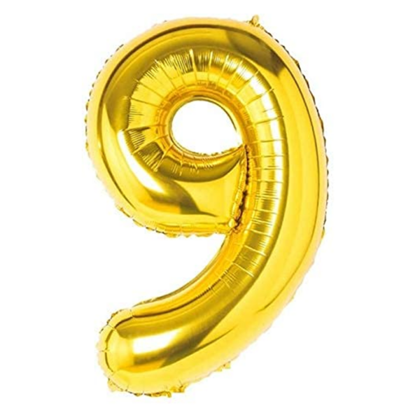 Balon aniversare folie Ropet, Auriu, cifra 9, 80 cm