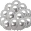 Set 100 baloane latex, Argintiu, 30cm, Ropet
