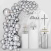 Set 100 baloane latex, Argintiu, 30cm, Ropet - imagine 3