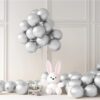 Set 100 baloane latex, Argintiu, 30cm, Ropet - imagine 4