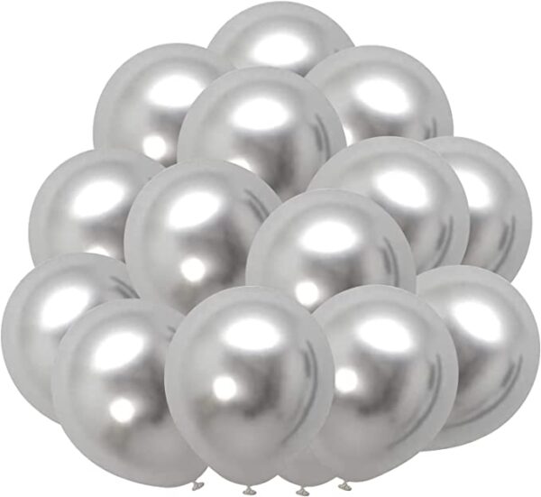 Set 100 baloane latex, Argintiu, 30cm, Ropet