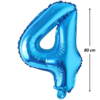 Balon din folie metalizata, Cifra 4, aniversare, 80 cm, Albastru - imagine 2