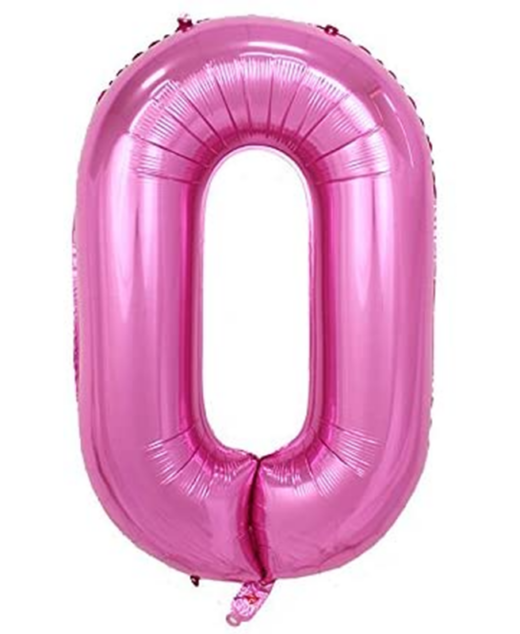 Balon din folie metalizata, Cifra 0, aniversare, 80 cm, Roz