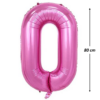 Balon din folie metalizata, Cifra 0, aniversare, 80 cm, Roz - imagine 2