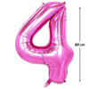 Balon din folie metalizata, Cifra 4, aniversare, 80 cm, Roz - imagine 2