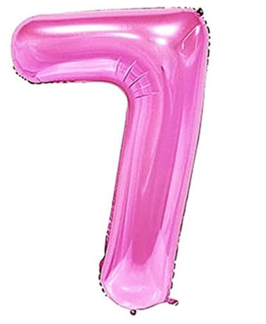 Balon din folie metalizata, Cifra 7, aniversare, 80 cm, Roz