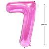Balon din folie metalizata, Cifra 7, aniversare, 80 cm, Roz - imagine 2