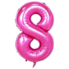 Balon din folie metalizata, Cifra 8, aniversare, 80 cm, Roz