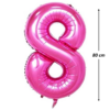 Balon din folie metalizata, Cifra 8, aniversare, 80 cm, Roz - imagine 2