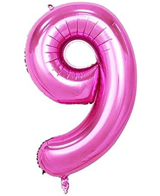 Balon din folie metalizata, Cifra 9, aniversare, 80 cm, Roz