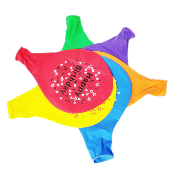 Set 10 baloane latex gigant, 50cm, Multicolor, Happy Birthday, Ropet - imagine 3