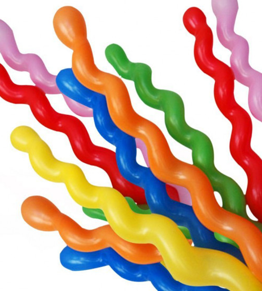 Set 100 baloane latex, Spirala, Colorate, 100cm, Ropet