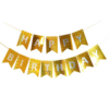 Banner Happy Birthday, Ghirlanda, 2.5m x 17cm, Auriu Chrome, Ropet