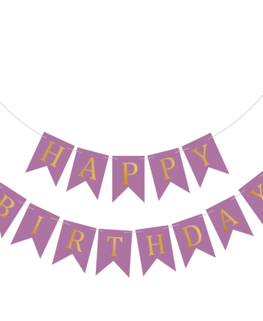 Banner Happy Birthday, Ghirlanda, 2.5m x 17cm, Mov, Ropet