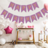 Banner Happy Birthday, Ghirlanda, 2.5m x 17cm, Mov, Ropet - imagine 2