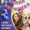 Banner Happy Birthday, Ghirlanda, 2.5m x 17cm, Mov, Ropet - imagine 4