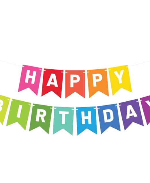 Banner Happy Birthday, Ghirlanda, 2.5m x 17cm, Multicolor, Ropet